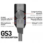 Plextone GS3 7.1 Kanal USB Mikrofon Girişli Harici Ses Kartı - 4