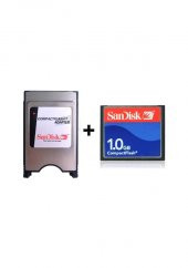 1 GB CF Kart Compact Flash + Pcmcia CF Adaptör - 1
