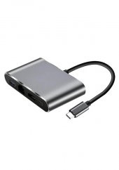 Type C To 4K Hdmi, Usb 3.0, Rj45 Gigabit Ethernet Çevirici Kablo (539268986) - 1