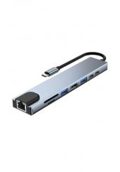 Type C To Ethernet, Hdmi, Kart Okuyucu, 2Xusb 3.0 Hub Usb C Kablo (533636150) - 1