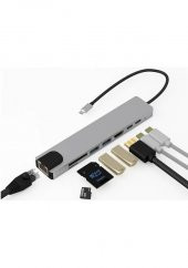 Type C To Ethernet, Hdmi, Kart Okuyucu, 2Xusb 3.0 Hub Usb C Kablo (533636150) - 2