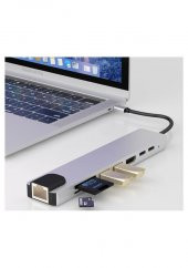 Type C To Ethernet, Hdmi, Kart Okuyucu, 2Xusb 3.0 Hub Usb C Kablo (533636150) - 3