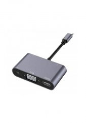Type-C To 4K Hdmi Vga Usb 3.0 Otg Audio Ses Çevirici Kablo 5 In 1 (533635045) - 4