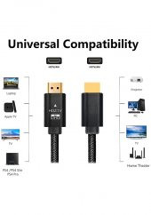 1.5 Metre 8k Hdmi 2.1 Kablo 8k 60hz, 4k 120hz 48 Gbps Premium High Speed Uhd Hdr Hdmi Kablosu - 4