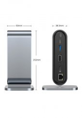 Type-C to Hdmi 4K30Hz, VGA 4xUSB3.0, RJ45 Ethernet, Kart Okuyucu, PD 100W, 3.5mm Ses Çevirici - 4
