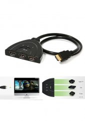 3 Port Kablolu Hdmi Switch Çoklayıcı Çoğaltıcı Splitter - 4