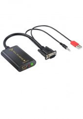 Vga To Hdmi Çevirici Dönüştürücü Kablo Görüntü Ve Ses Çevirici - Full Hd 1080p - 1