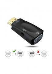 Hdmi To Vga Çevirici Dönüştürücü Adaptör 3.5Mm Ses Çıkışlı 1080P (539250731) - 1