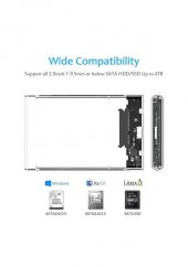 2.5 İnç Sata Usb 3.0 Harddisk Kutusu - Şeffaf - Micro Usb thumbnail 2