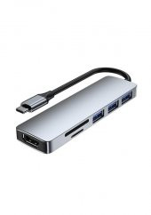 Usb Type C To 4k 30hz Hdmi Kablosu Sd Tf Kart Okuyucu Usb 3 0 Çoklayıcı Hub Çevirici Kablo - 1