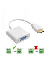 Hdmi To Vga Kablo Çevirici Dönüştürücü Görüntü Altın Uçlu Full HD - 2