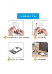 2.5 İnç Sata Usb 3.0 Harddisk Kutusu - Şeffaf - Micro Usb thumbnail 3