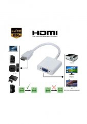 Hdmi To Vga Kablo Çevirici Dönüştürücü Görüntü Altın Uçlu Full HD - 4