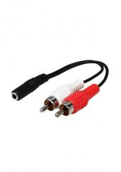2 Rca Erkek -3 5Mm Stereo Dişi Ses Dönüştürücü - 1