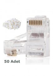 Rj45 Cat6 Altın Uçlu Jack Konnektör 50 Adet - 1