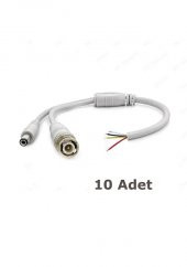 Hazır Kablolu Bnc Konnektör Dc Power Jack Cctv Y Kablo - 10 Adet - 1