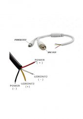 Hazır Kablolu Bnc Konnektör Dc Power Jack Cctv Y Kablo - 10 Adet - 2