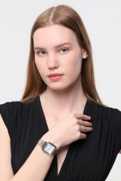 Daisy Gümüş Kordon Kare Kasa Roma Rakam Kadın Kol Saat thumbnail 2