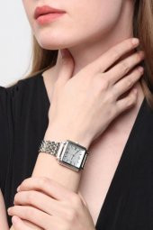 Daisy Gümüş Kordon Kare Kasa Roma Rakam Kadın Kol Saat thumbnail 4