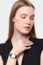 Daisy Gümüş Kordon Kare Kasa Roma Rakam Kadın Kol Saat thumbnail 5