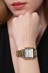 Daisy Gold Kordon Kare Kasa Roma Rakam Kadın Kol Saat thumbnail 1