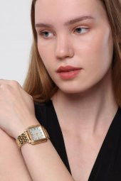 Daisy Gold Kordon Kare Kasa Roma Rakam Kadın Kol Saat thumbnail 3