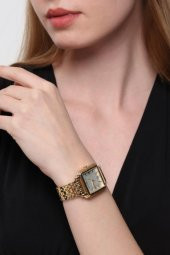 Daisy Gold Kordon Kare Kasa Roma Rakam Kadın Kol Saat thumbnail 4