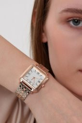 Daisy Rose-Gümüş Kordon Kare Kasa Roma Rakam Kadın Kol Saat thumbnail 1