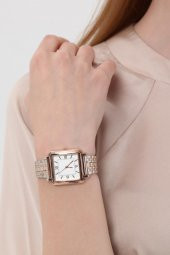 Daisy Rose-Gümüş Kordon Kare Kasa Roma Rakam Kadın Kol Saat thumbnail 3