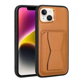 Zore Apple ile uyumlu iPhone 14 Plus Kılıf Kartlıklı Standlı Pu Deri Memo Kapak - 5