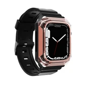 Zore Apple ile uyumlu Watch 44mm KRD-88 Sert PC Kasa Koruyuculu Silikon Kordon - 1