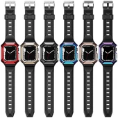 Zore Apple ile uyumlu Watch 7 41mm KRD-88 Sert PC Kasa Koruyuculu Silikon Kordon - 3