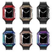 Zore Apple ile uyumlu Watch 7 41mm KRD-88 Sert PC Kasa Koruyuculu Silikon Kordon - 2