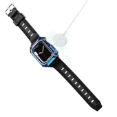 Zore Apple ile uyumlu Watch 7 41mm KRD-88 Sert PC Kasa Koruyuculu Silikon Kordon - 6