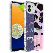 Galaxy A04 Kılıf Airbag Kenarlı Renkli Desenli Silikon Elegans Kapak - 1