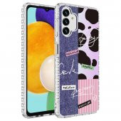 Galaxy A04S Kılıf Airbag Kenarlı Renkli Desenli Silikon Elegans Kapak - 1