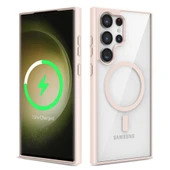 Zore Galaxy ile uyumlu S23 Ultra Kılıf M-safe Wireless Şarj Özellikli Silikon Ege Kapak thumbnail 4