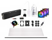THERMALTAKE  pacific c360 ddc argb 3x120mm fanli, hard tube, custom sivi sogutma kiti am4, lga2066 - 1