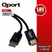 QPORT Q-DPH Q-DPH DISPLAY PORT M TO HDMI F 1.8 MT KABLO ÇEVIRICI DÖNÜSTÜRÜCÜ - 1
