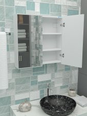 AZZURİ Furniture Lavabo Üstü Aynalı 2 Kapaklı Banyo Dolabı AZR-6015 - 1
