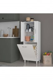 KOPYA - AZZURİ HOME  İnfinity Kirli Çamaşır Sepetli Banyo Kiler Oyuncak Çok Amaçlı Dolap AZR-10-11 thumbnail 5