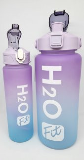 Fit H2O Mor-Mavi İkili Matara Seti Large:2000ml Small:750ml - 1