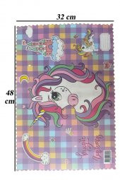 Beslenme Bezi Yıkanabilir 32x48 cm Unicorn 1 Adet Beslenme Örtüsü Okul Öncesi Kreş Anasınıfı İlkokul İçin İdeal - 1