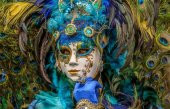 Movas Sanat Venedik Maskeli Kadın | Elmas Mozaik Tablo | Mozaik Puzzle | 60x40 | E20201661M - 1