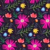 Movas Sanat Fuşya Çiçekler Ve Laleler | Elmas Mozaik Tablo | Mozaik Puzzle | 45x45 | E20201517M thumbnail 1