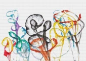 Movas Sanat Soyut Çiçekler | Elmas Mozaik Tablo | Mozaik Puzzle  | 49x35 | E2020191 - 2