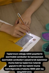 Movas Sanat Soyut Çiçekler | Elmas Mozaik Tablo | Mozaik Puzzle  | 49x35 | E2020191 - 7