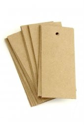 Kraft Karton Etiket, Sallama Ürün Etiketi Delikli 5x9cm 1000 Adet - 1