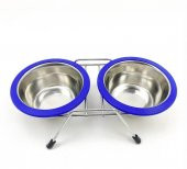 Playfull Krom Kaplı Çiftli Mama Kabı 64 Oz - 1