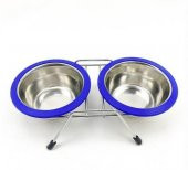Playfull Krom Kaplı Çiftli Mama Kabı 32 Oz - 1